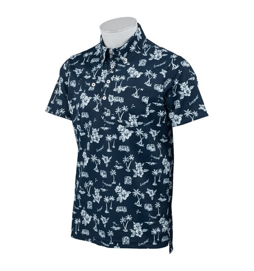 performance digital printed golf polo shirt