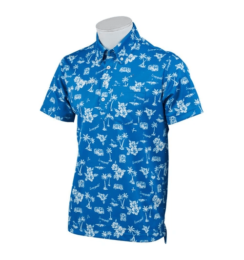 performance digital printed golf polo shirt