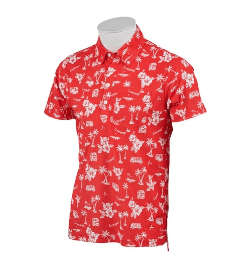 performance digital printed golf polo shirt