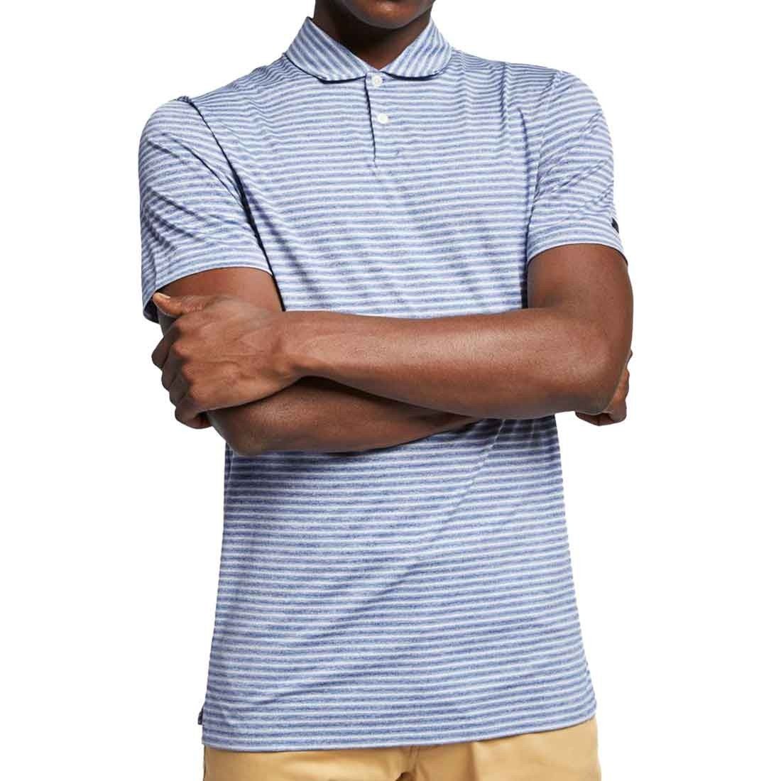 Men’s Striped Golf Polo Shirt – Breathable, Quick-Dry, Custom Logo Available