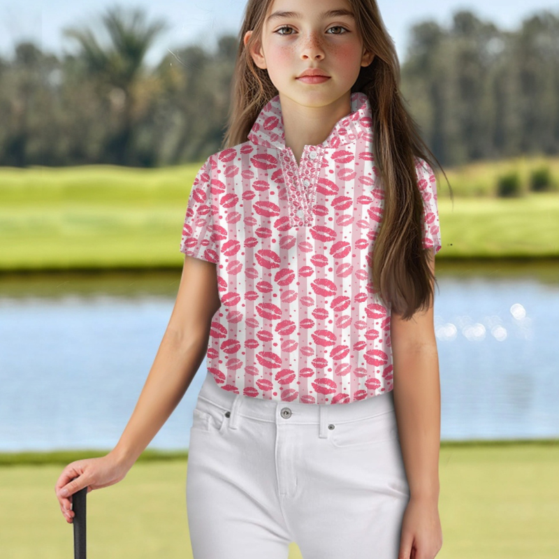 Girls Quick Dry Golf Polo Shirt with Custom Logo and Lightweight Performance Fabric