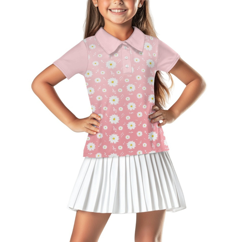 Girls Quick Dry Golf Polo Shirt with Custom Logo and Lightweight Performance Fabric