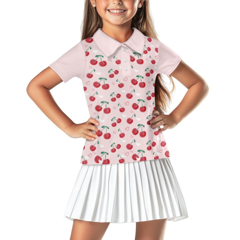 Girls Quick Dry Golf Polo Shirt with Custom Logo and Lightweight Performance Fabric